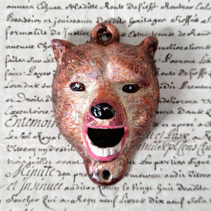 antique bear face bottleopener