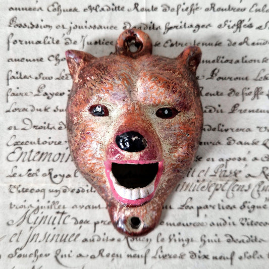 antique bear face bottleopener