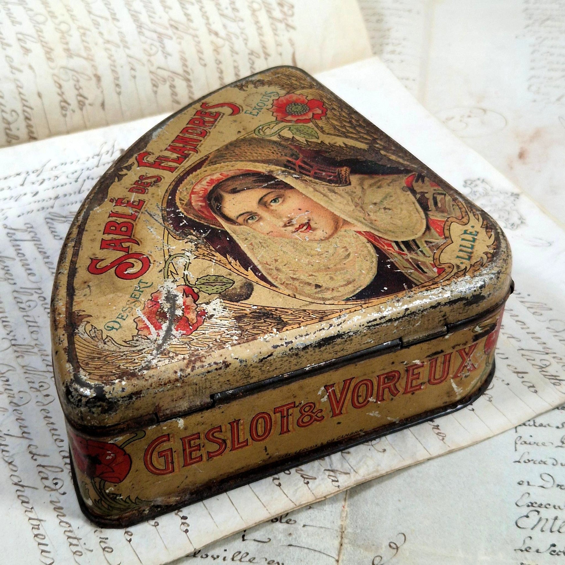 antique biscuit tin sablé des flandres lille