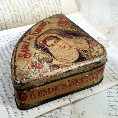 antique biscuit tin sablé des flandres lille