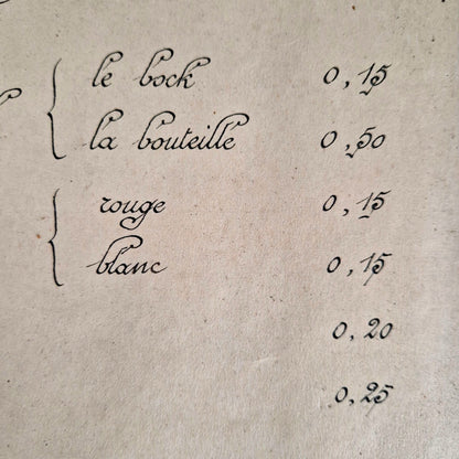 antique bistro price list france