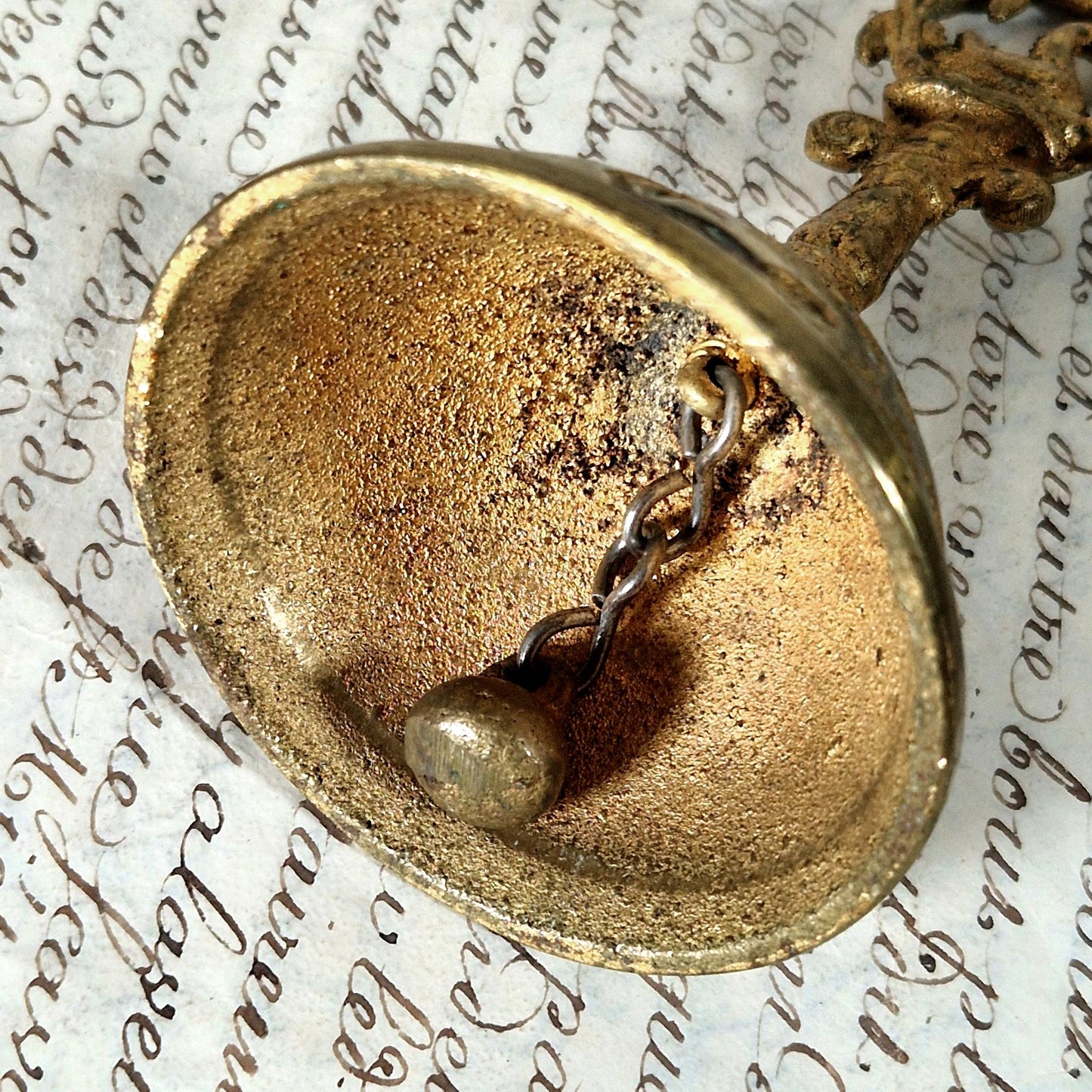 antique bronze bell swan