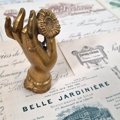 antique bronze hand decor office piece