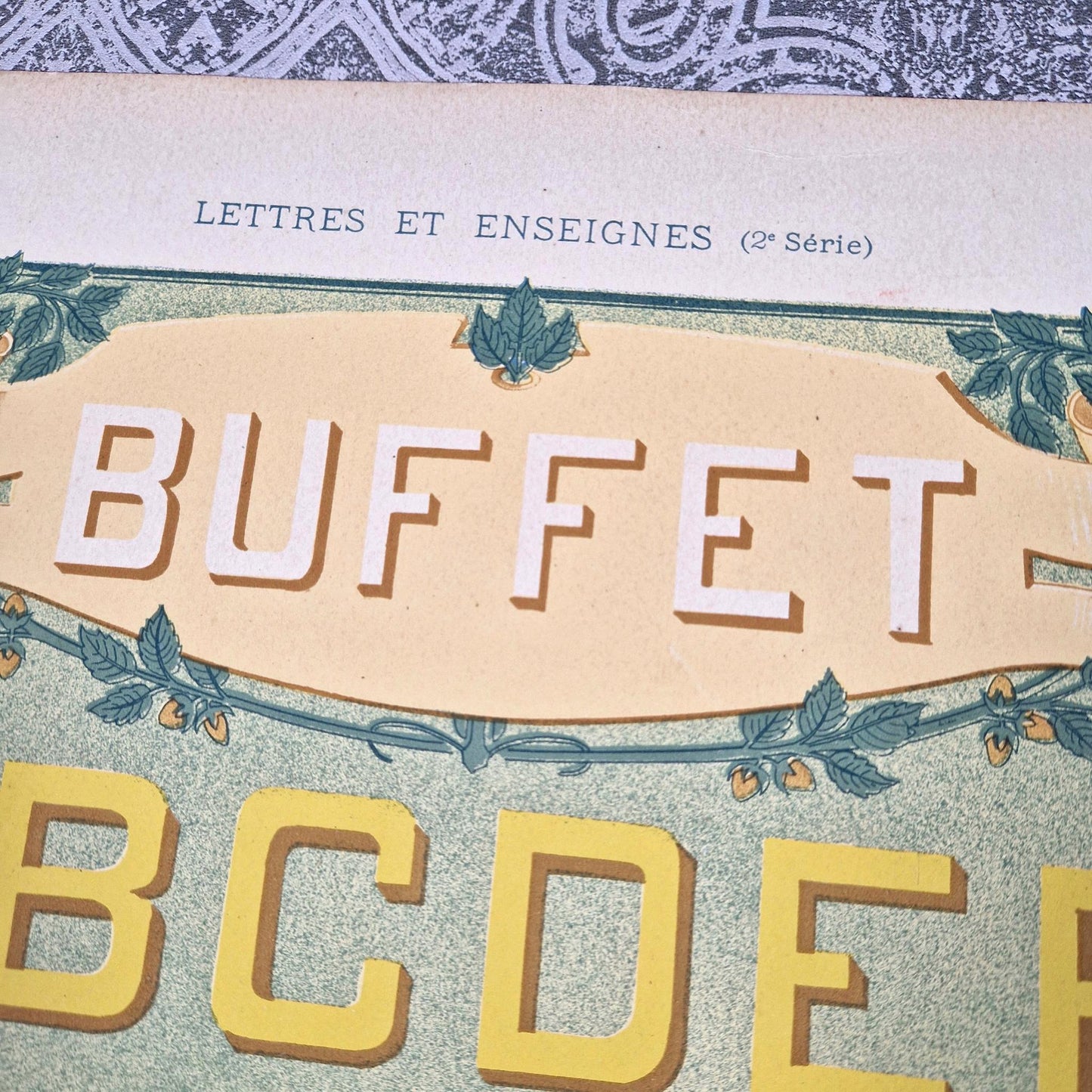 antique buffet lettering 1900