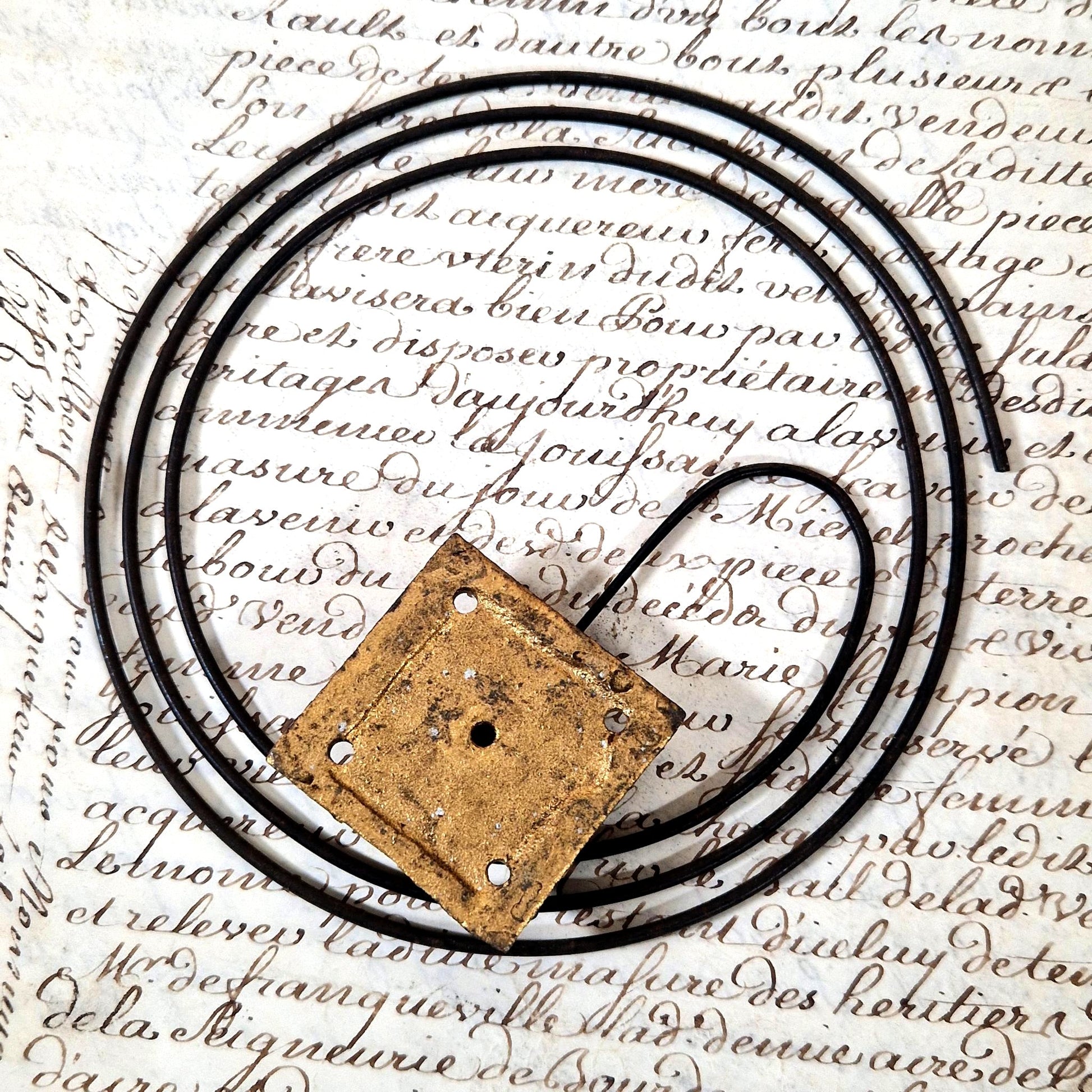 antique clock bell spring bronze