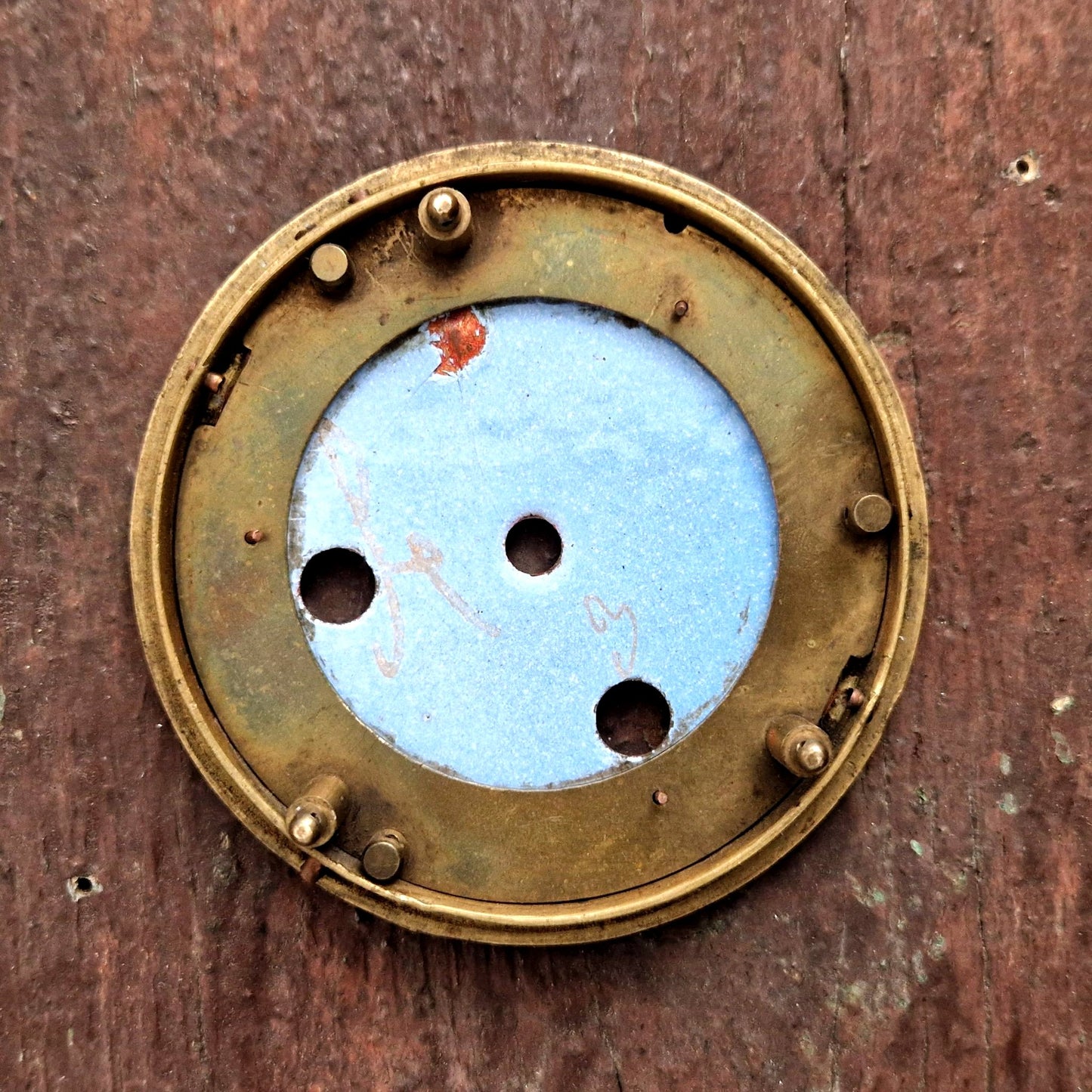 antique clock dial floral brass frame