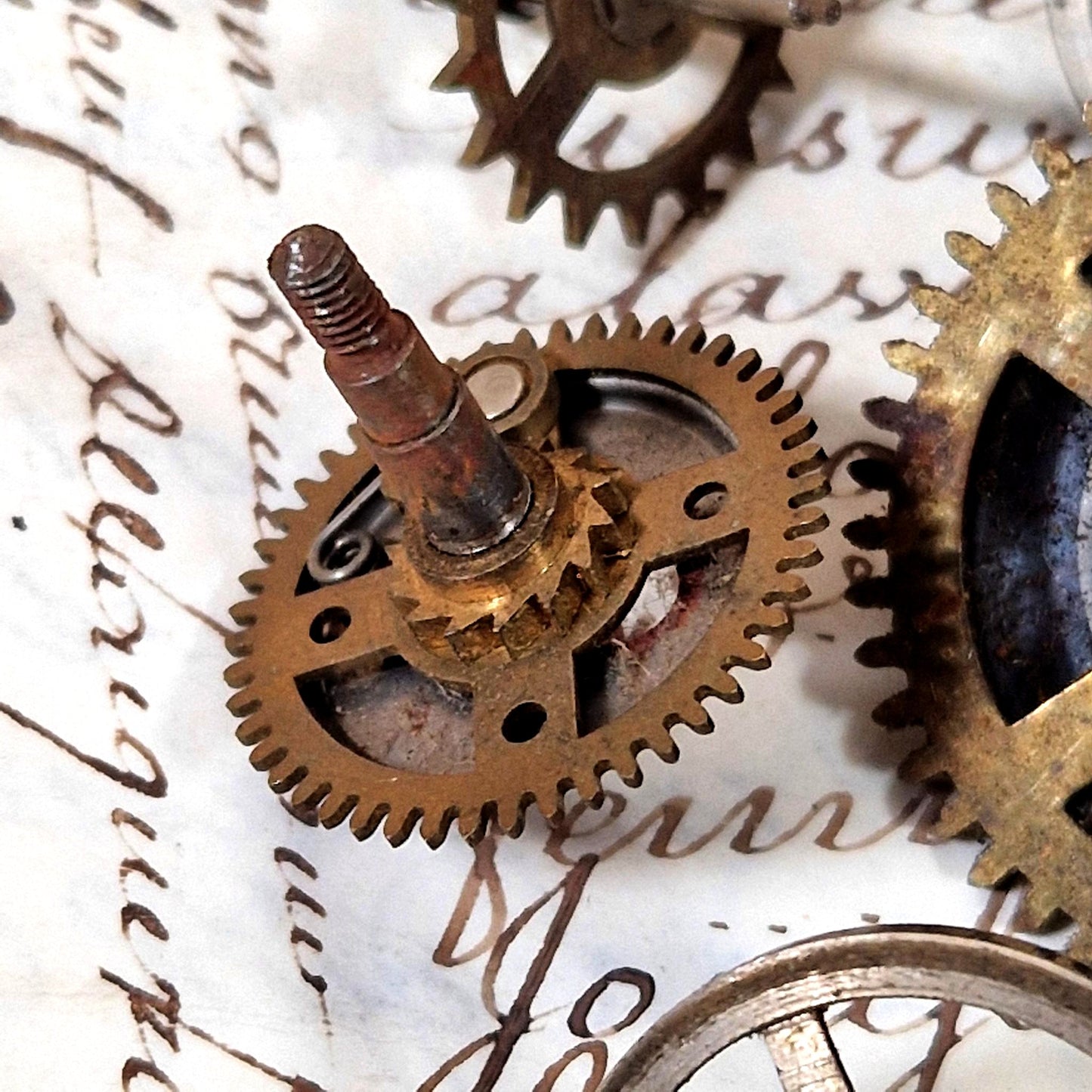 antique clock mechanism gears