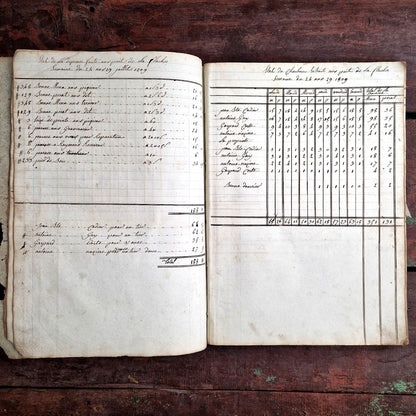 antique coal production register detail