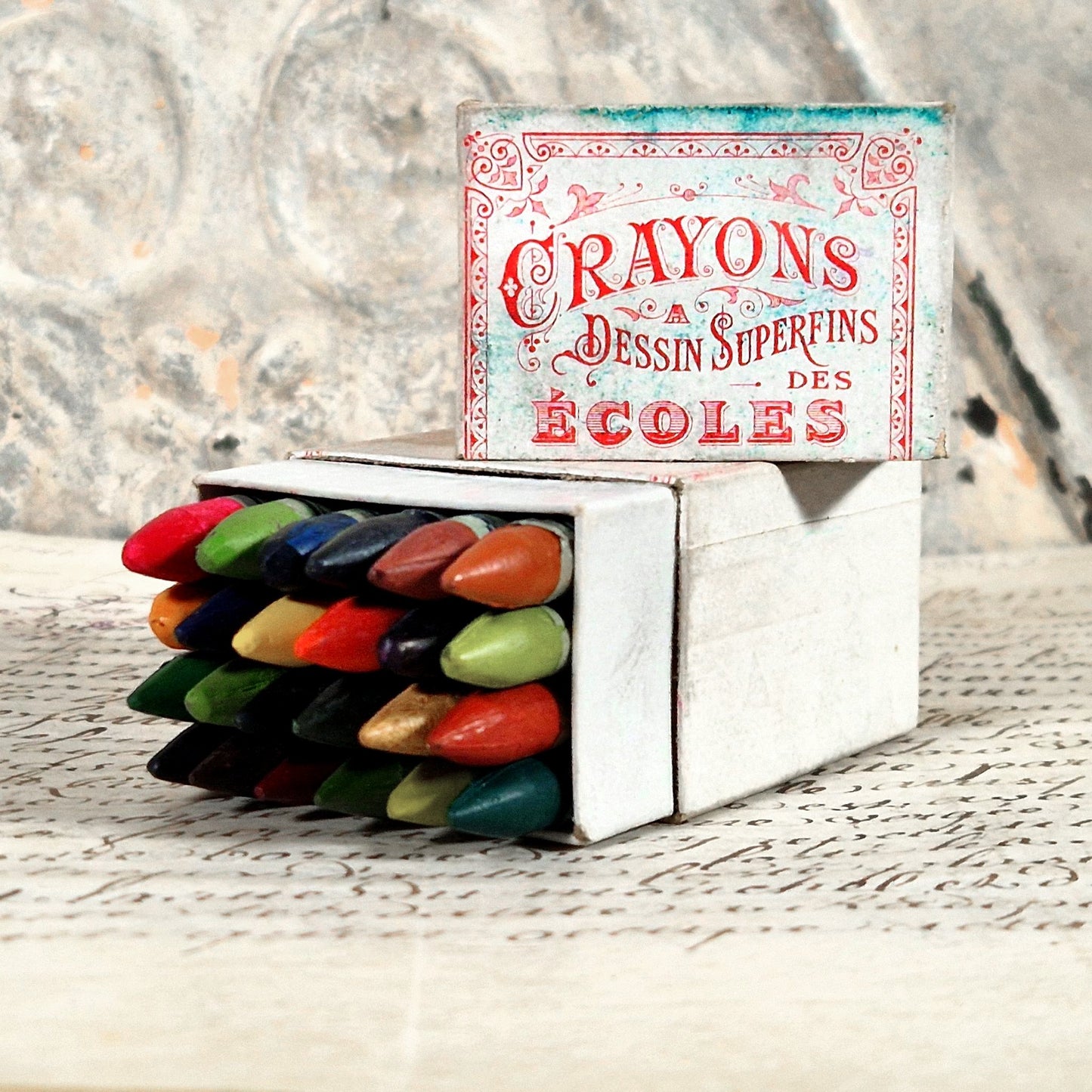 antique crayon box raphael