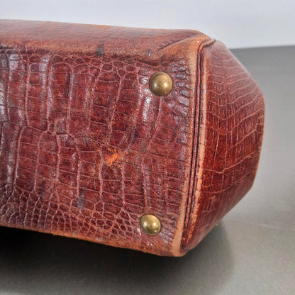 antique doctor bag crocodile leather