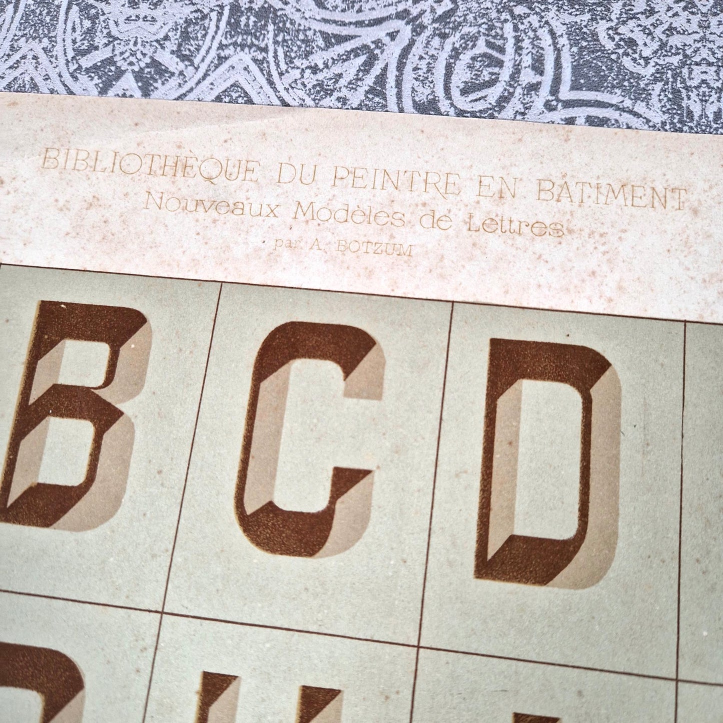 antique egyptian alphabet engraved