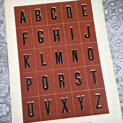 antique egyptian alphabet typography