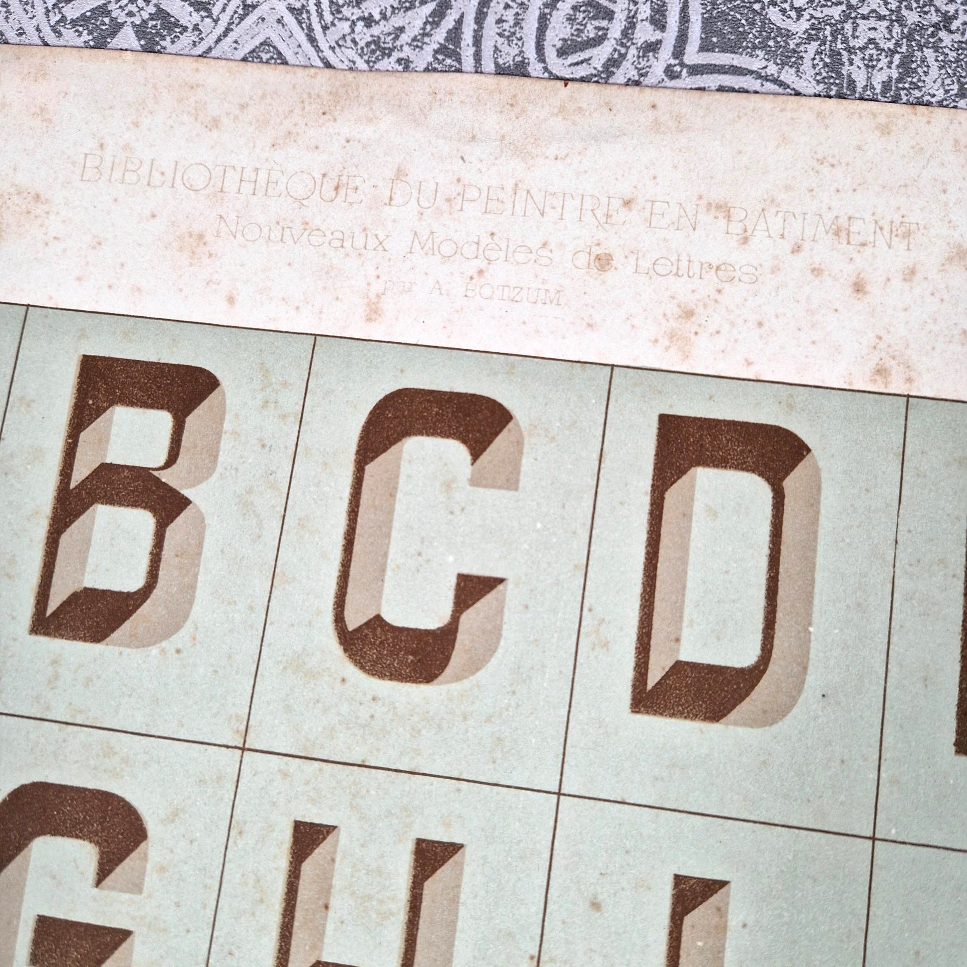 antique egyptian lettering engraving