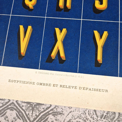 antique egyptian shadowed alphabet