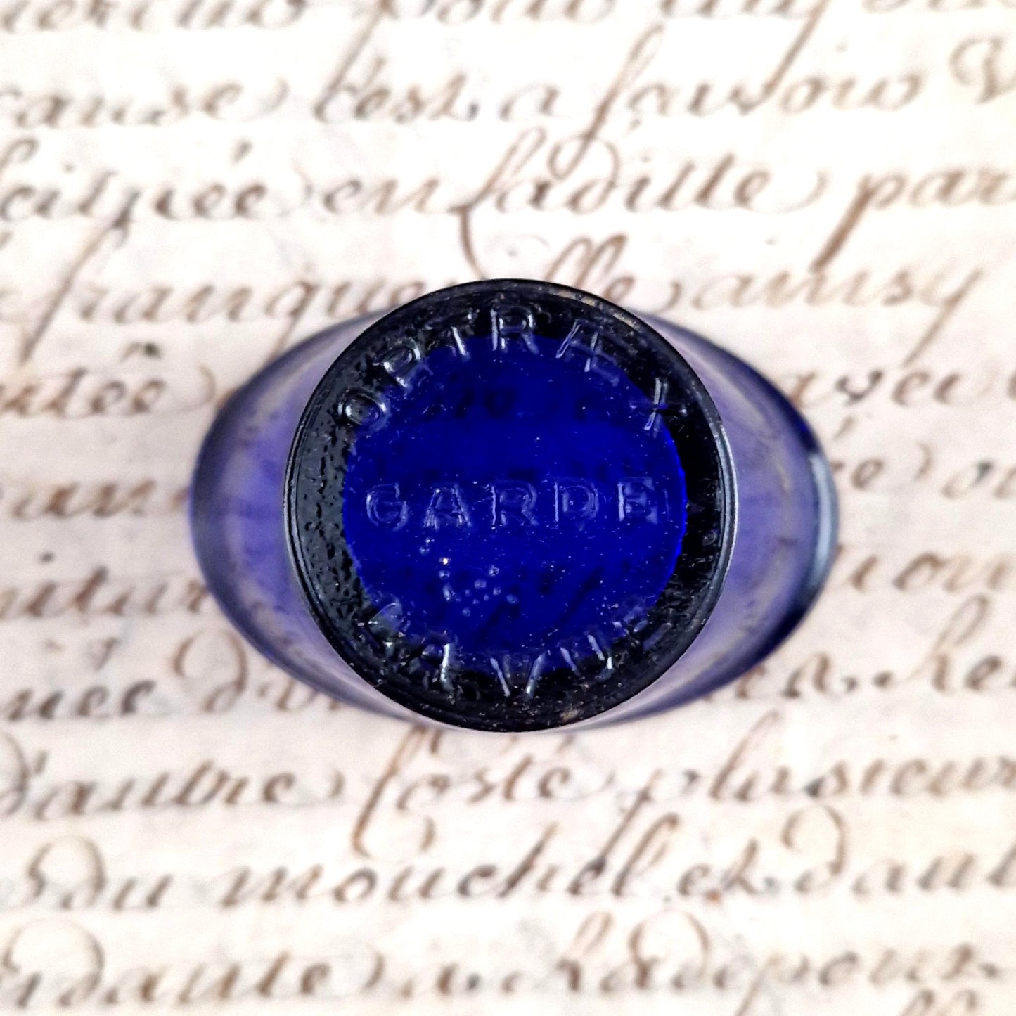 antique eye wash cup blue glass