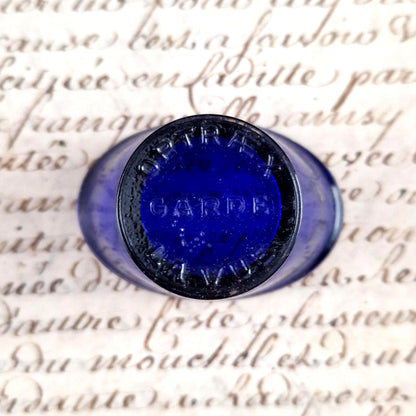 antique eye wash cup blue glass