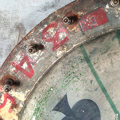 antique fairground wheel painted metal