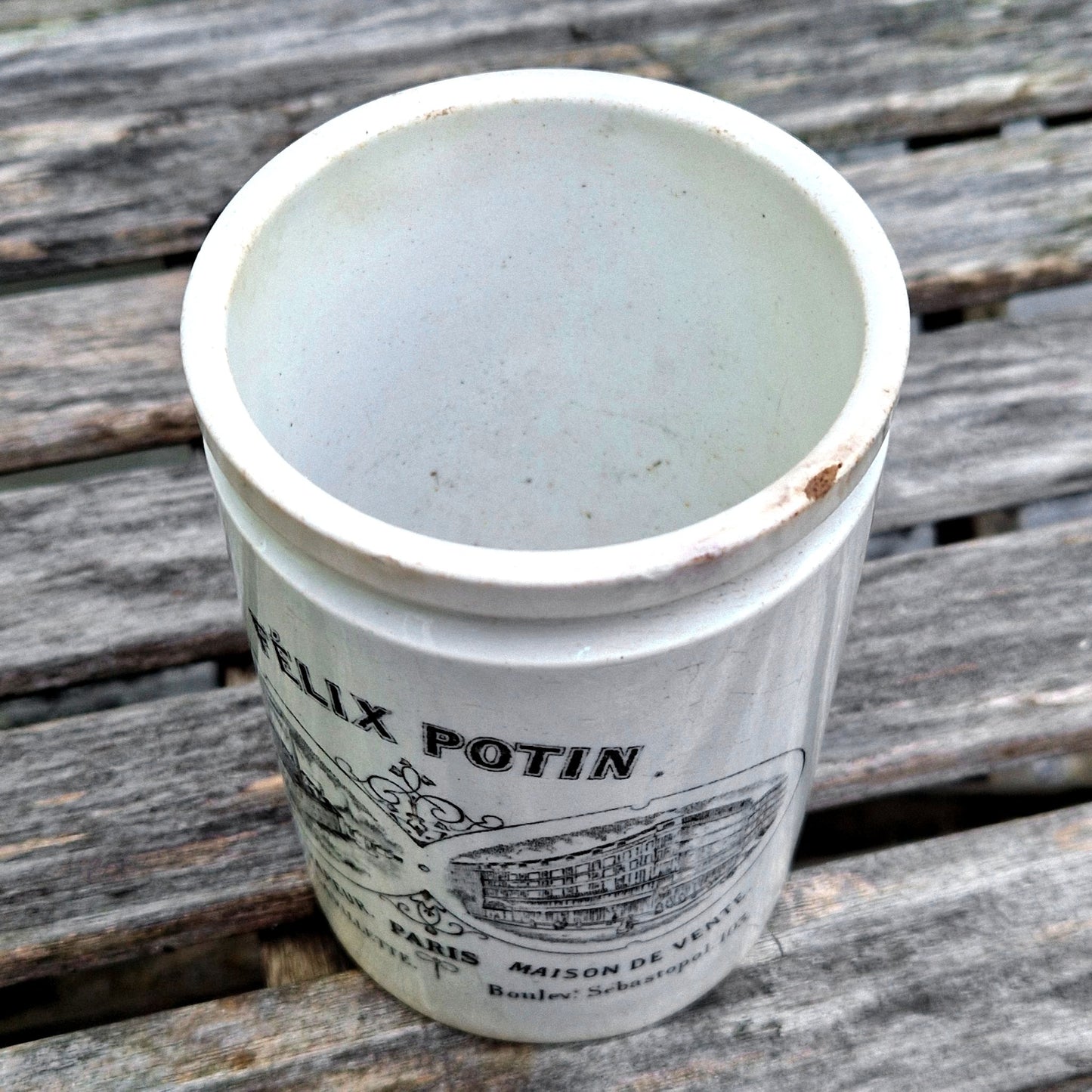 antique felix potin jar