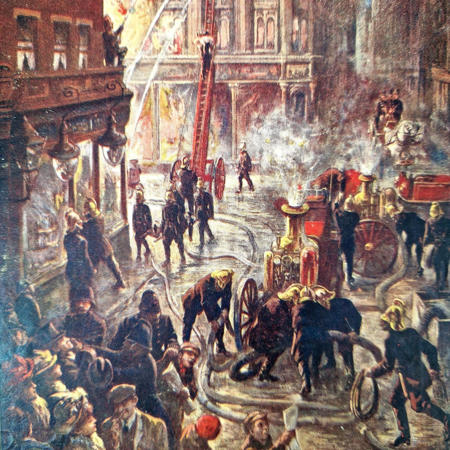 antique firefighters illustration london