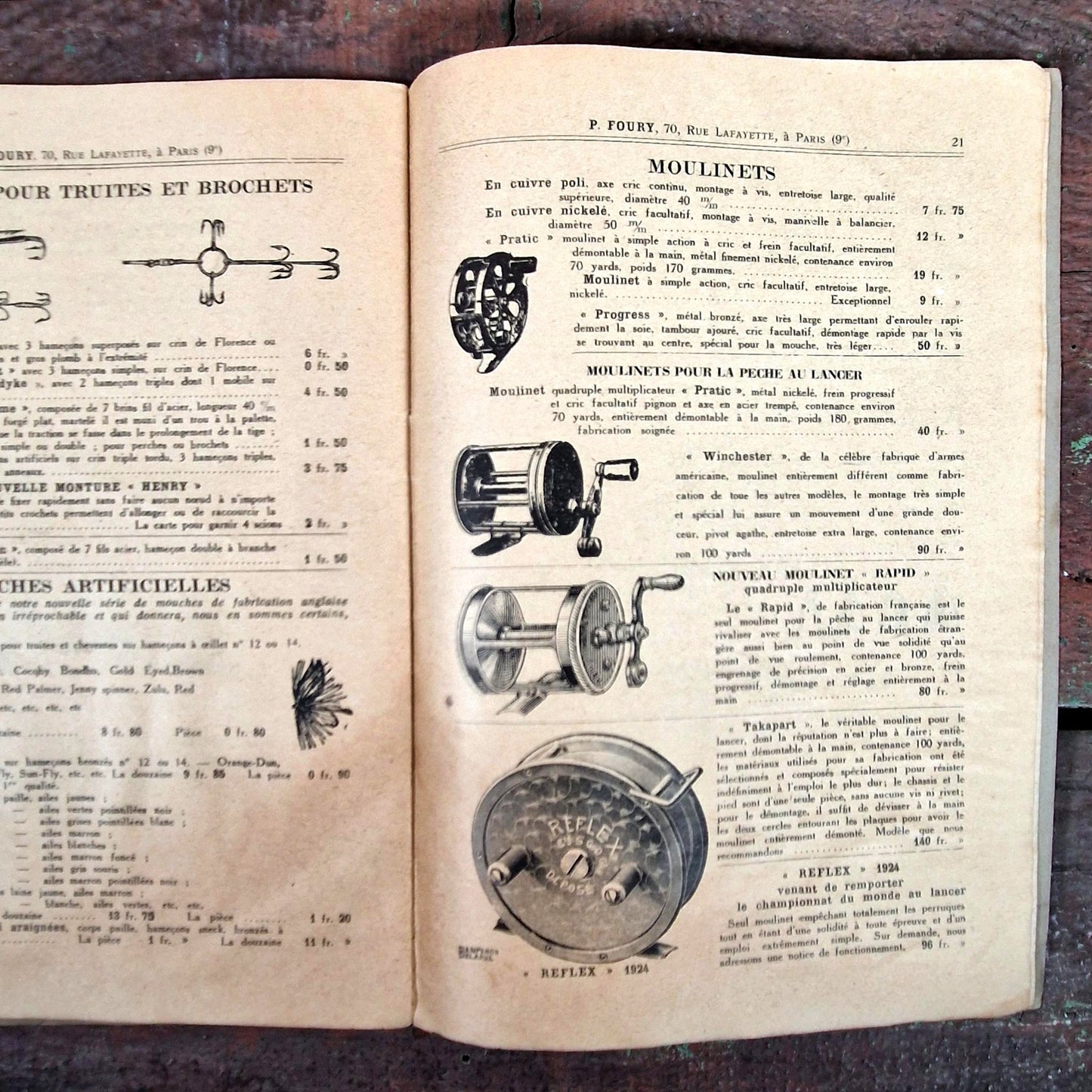 antique fishing tackle foury paris