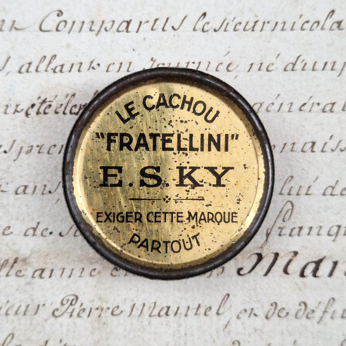 Rare antique "Cachou Fratellini" tin - ESKY, Circa 1900