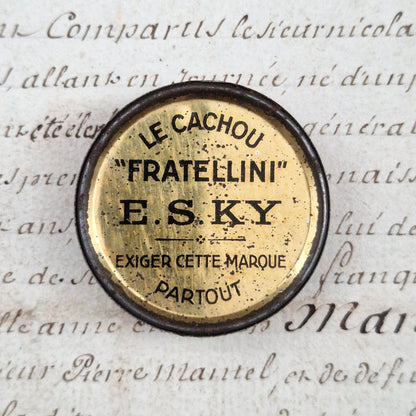 Rare antique "Cachou Fratellini" tin - ESKY, Circa 1900