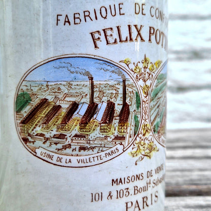antique french advertising pot