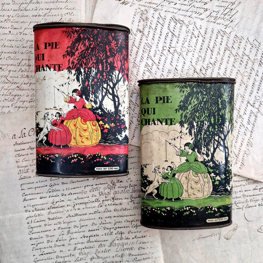 antique french candy tin box