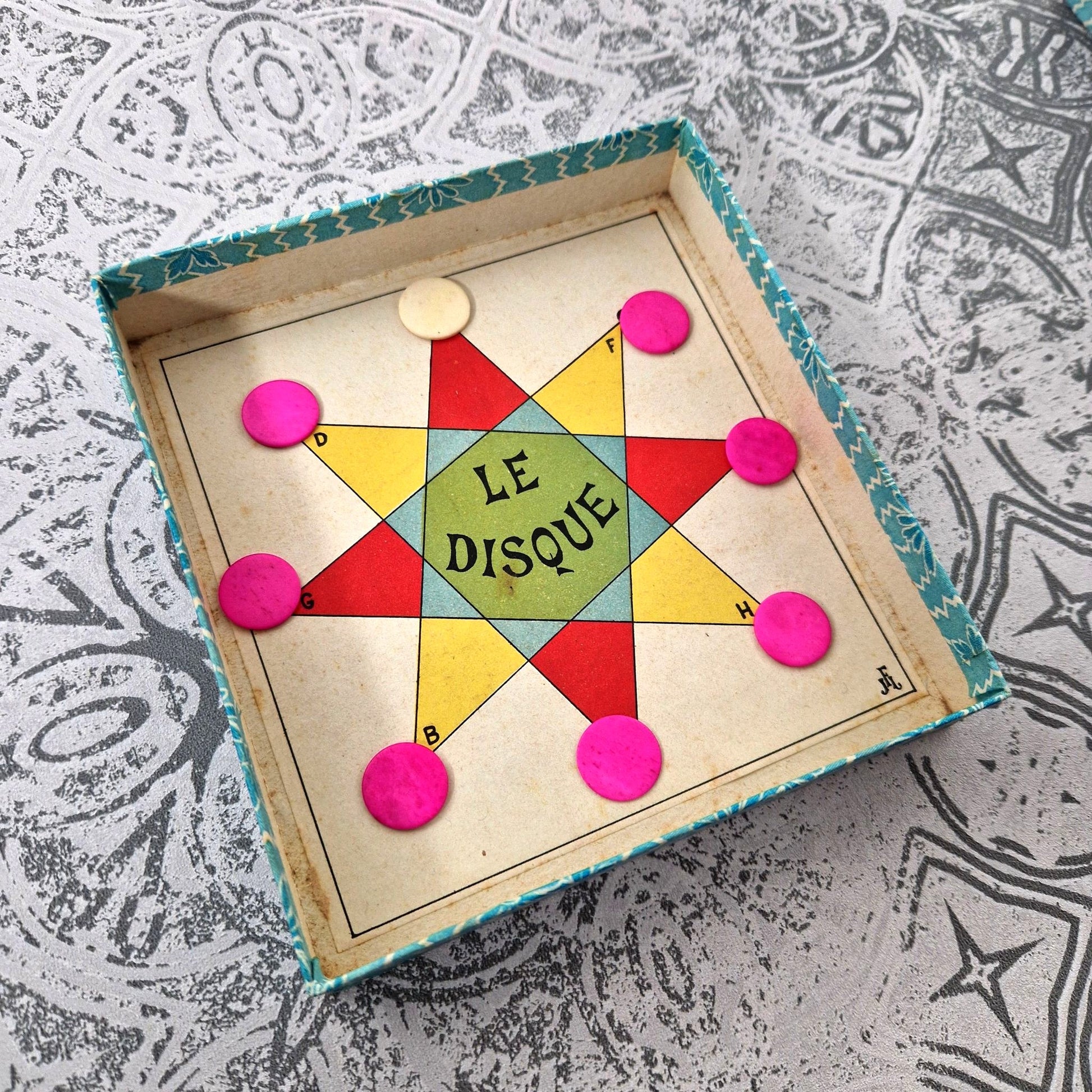 antique french game disc 1900