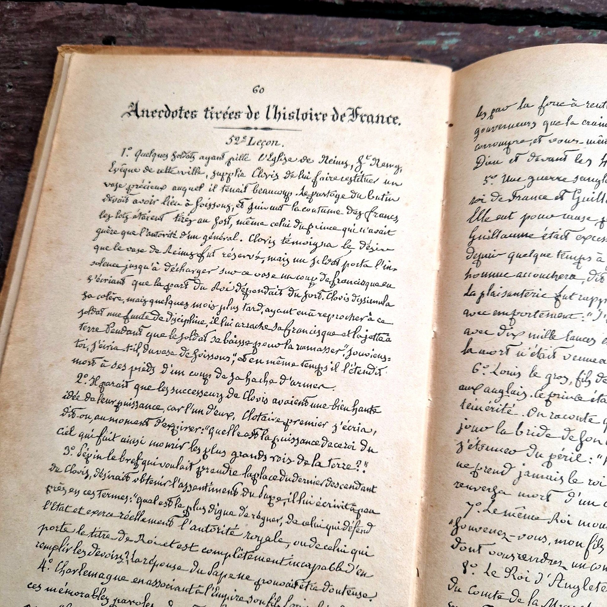 antique french handwriting practice book