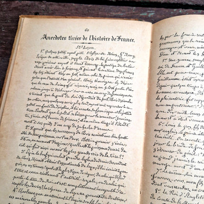 antique french handwriting practice book