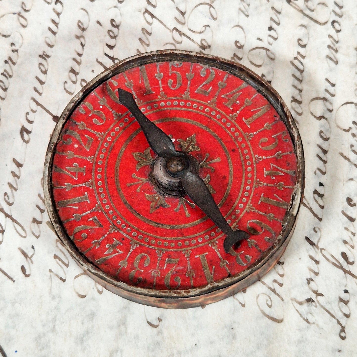 antique french lottery tin box