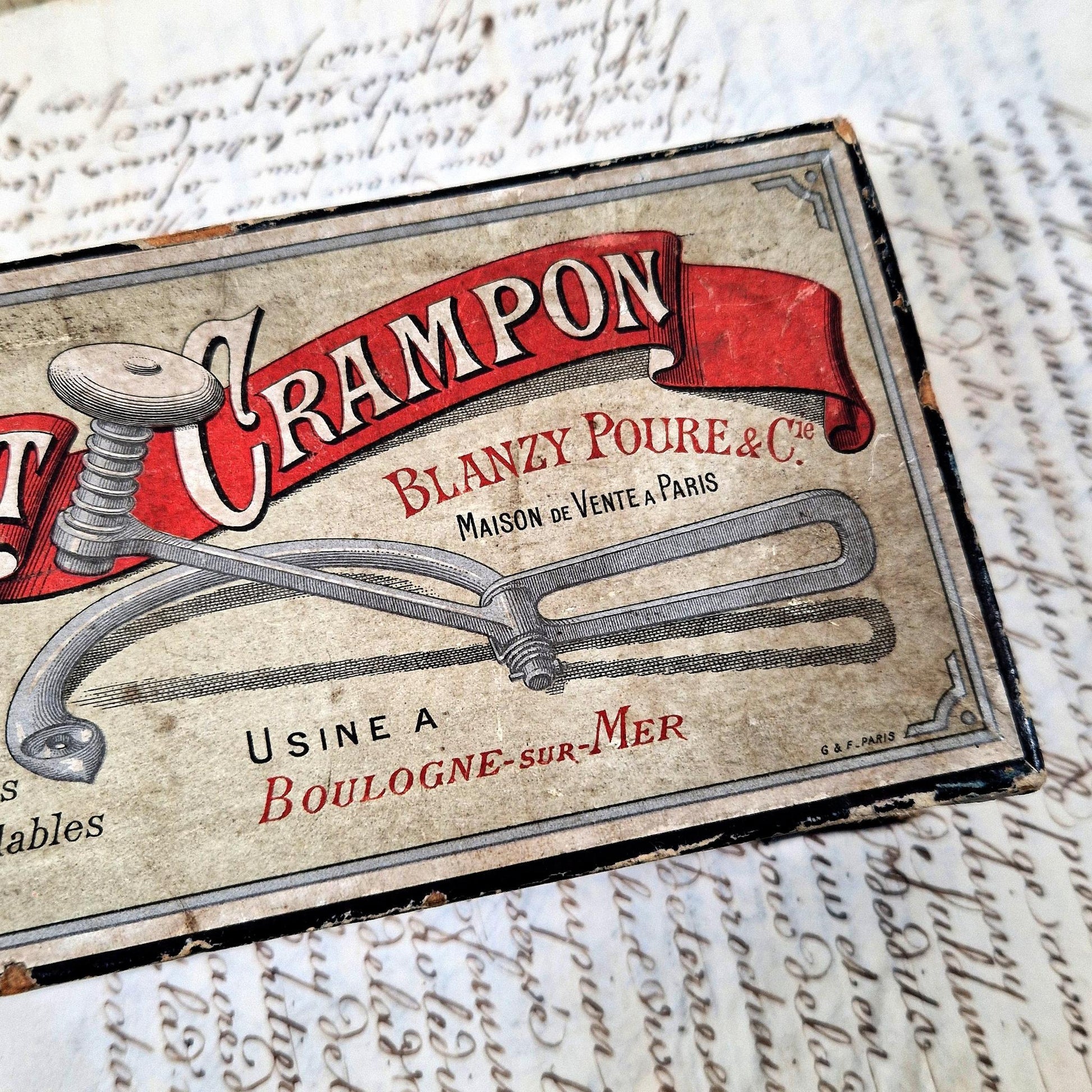 antique french office supply sealing kit