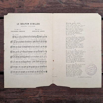antique french sheet music billou