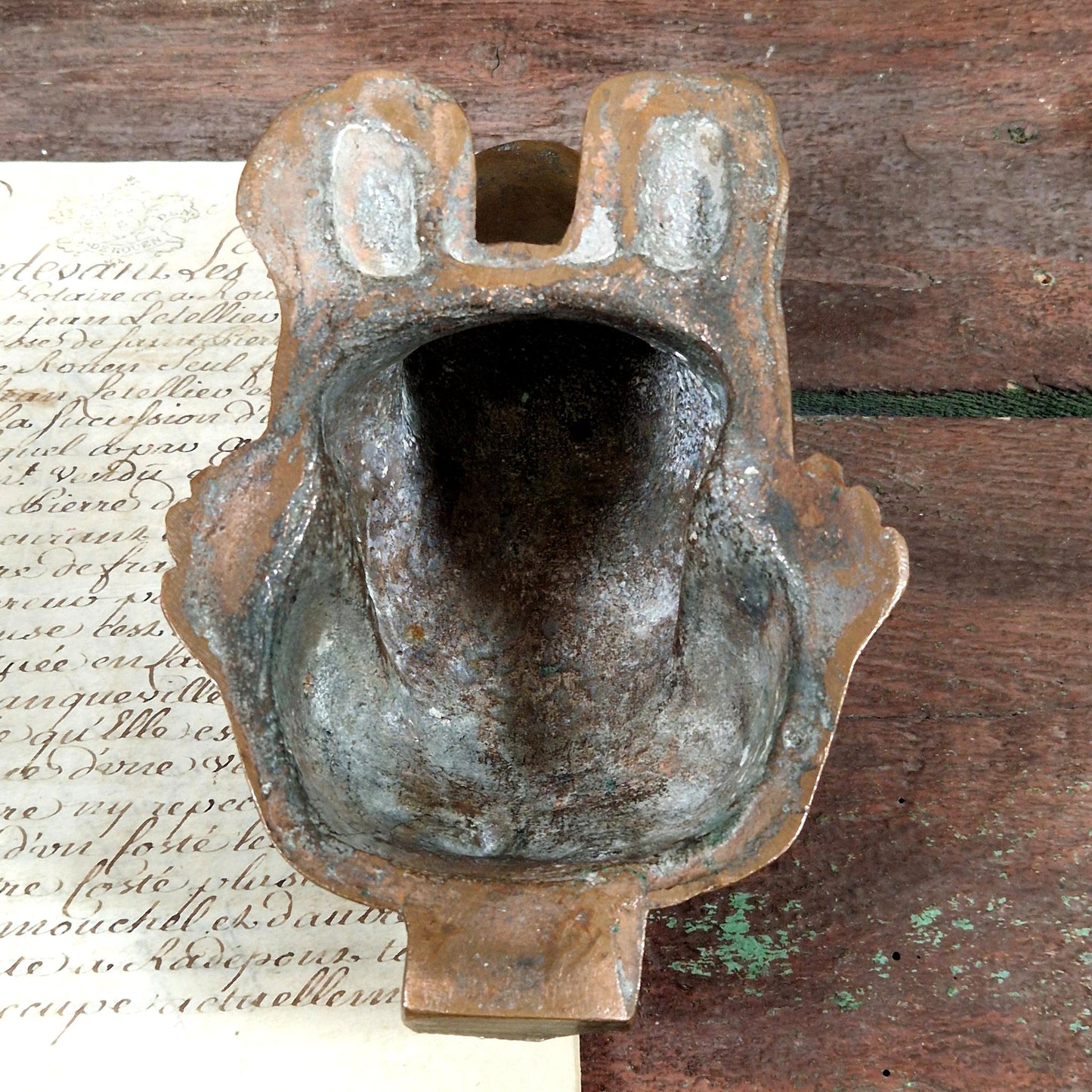 antique frog game piece