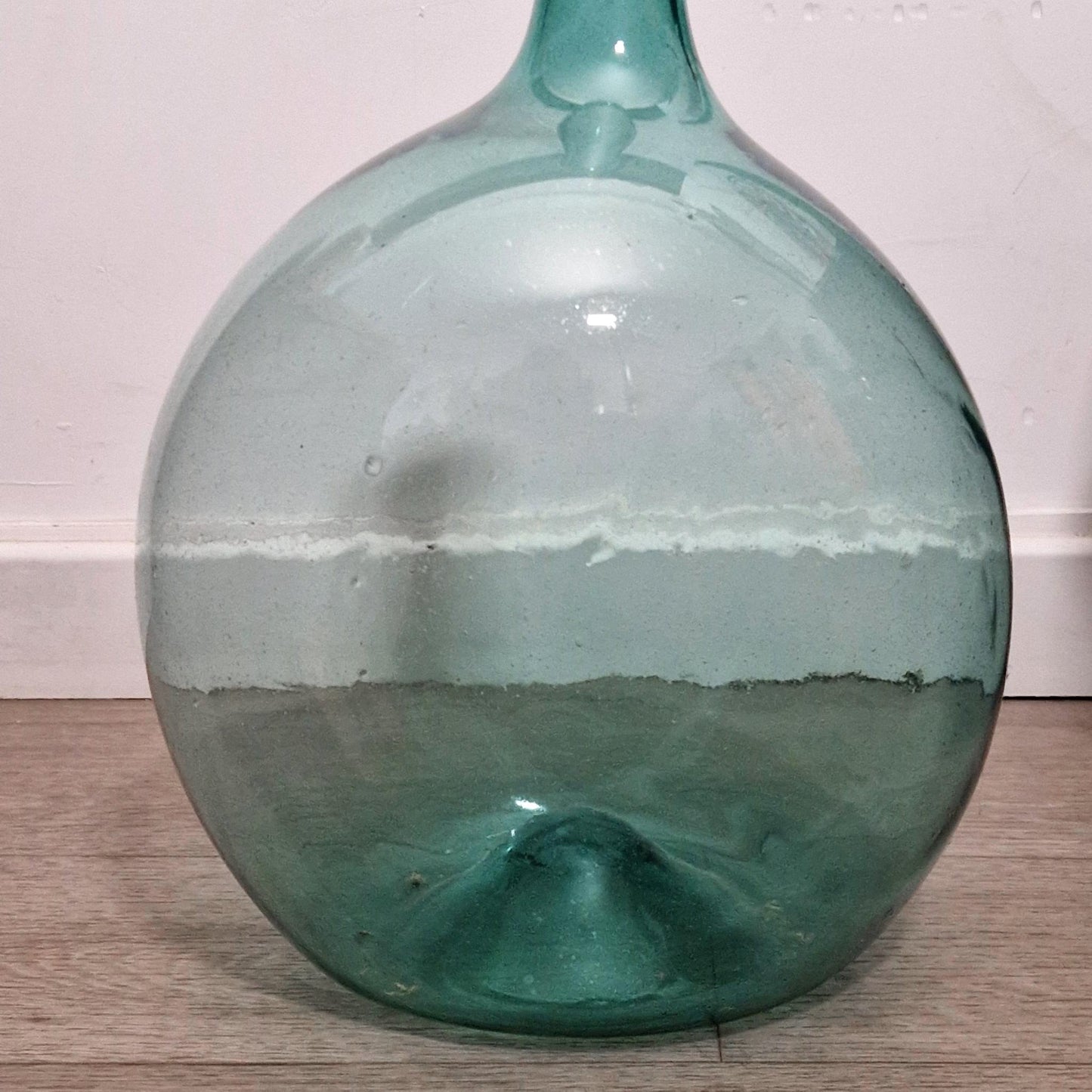 antique glass demijohn blue green