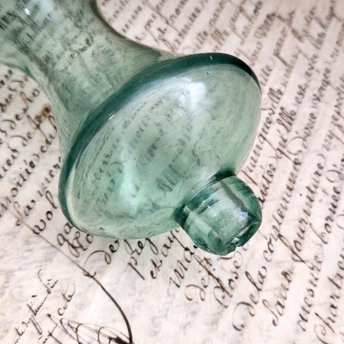 antique glass shepherd bottle