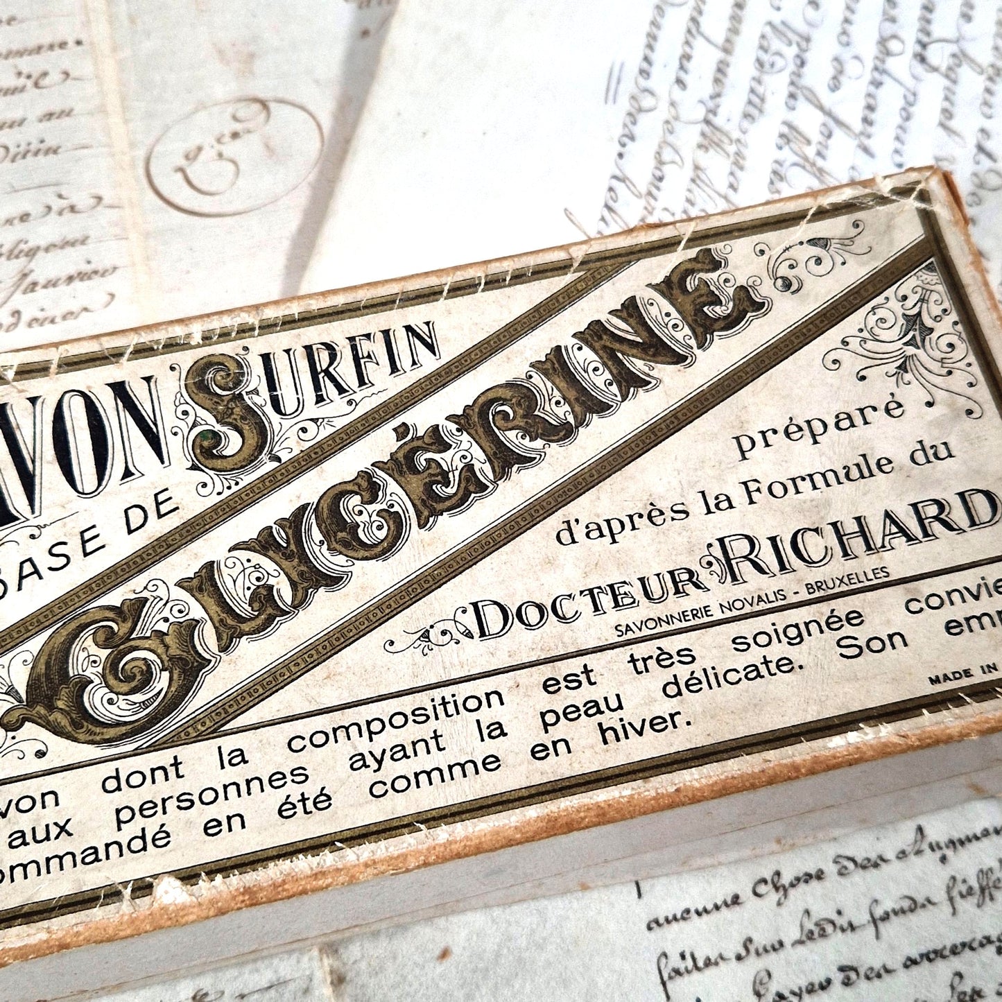 antique glycerin soap box