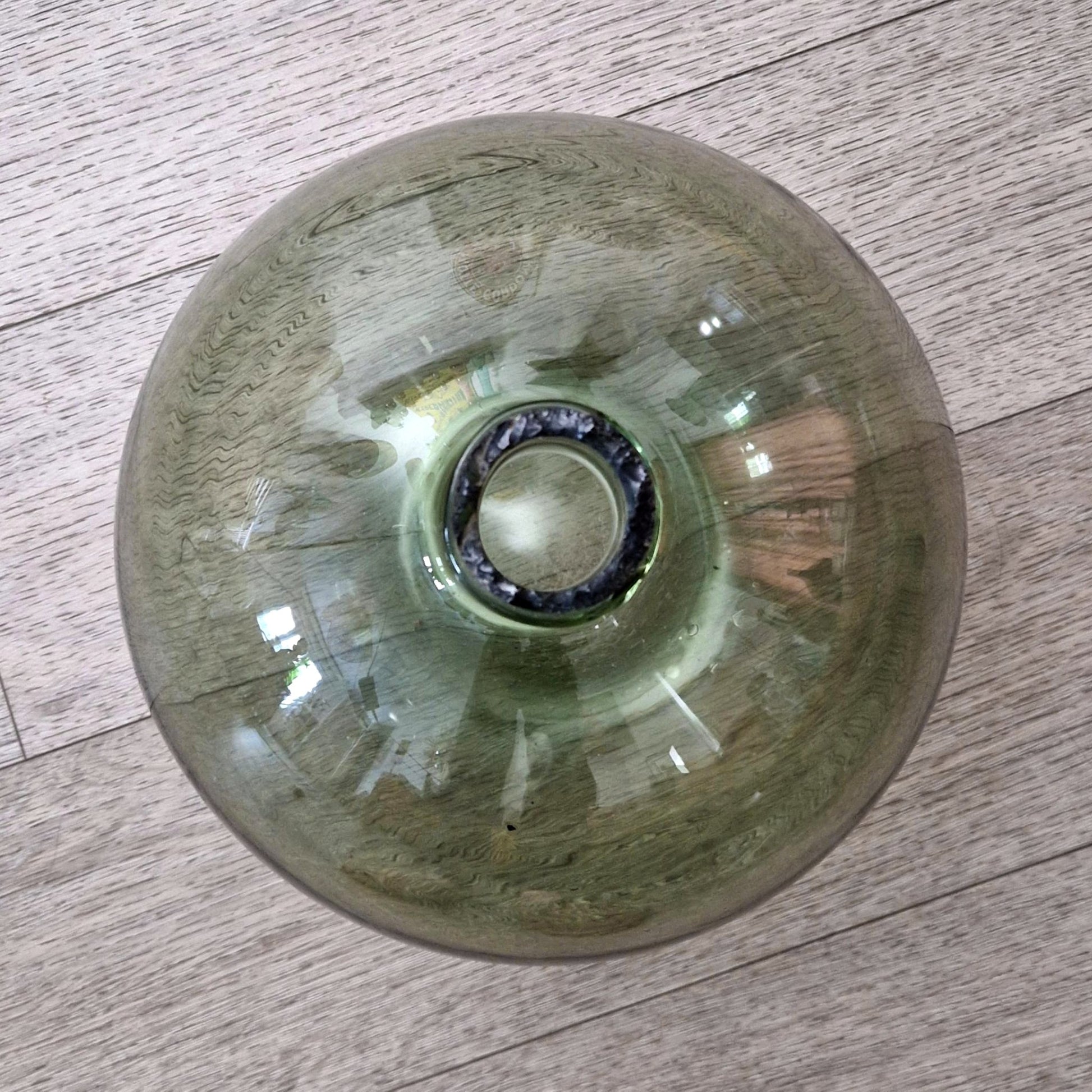 antique green glass demijohn