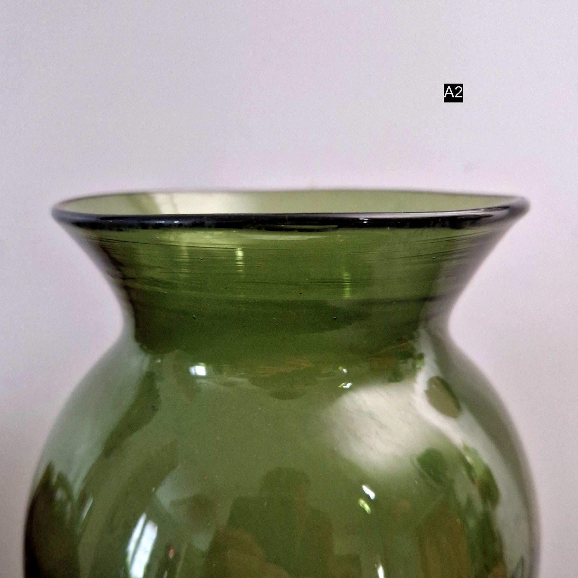 antique green glass jar