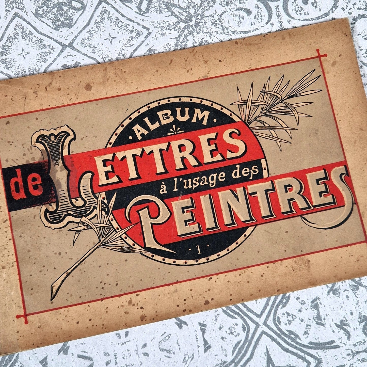 antique hand painted lettering guide