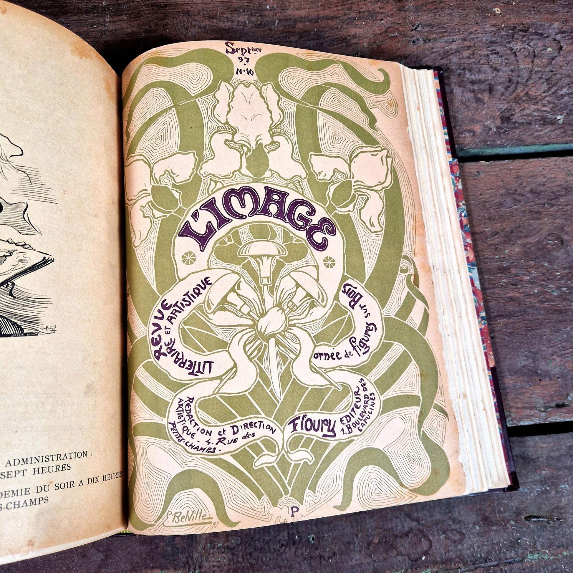 antique illustrated journal mucha floury