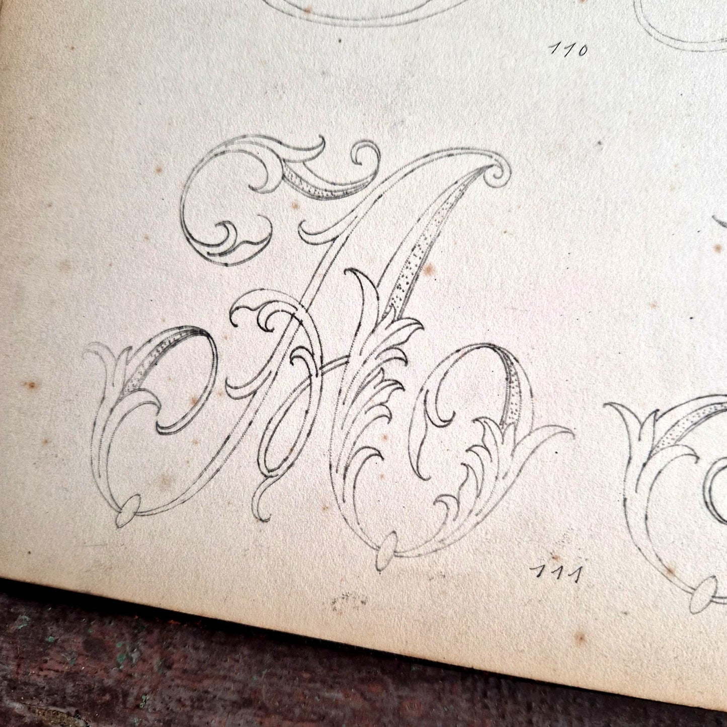 antique initials book handmade graphics