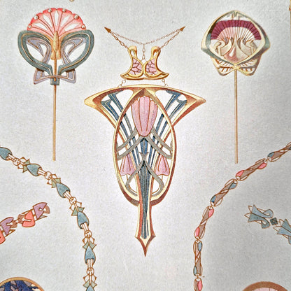 antique jewelry design lithograph paris