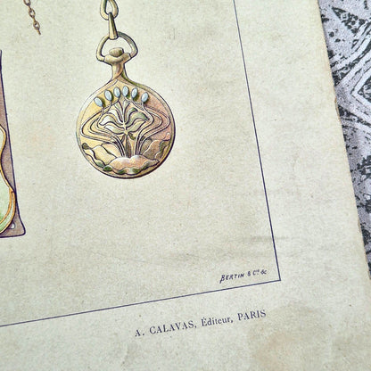 antique jewelry lithograph paris calavas