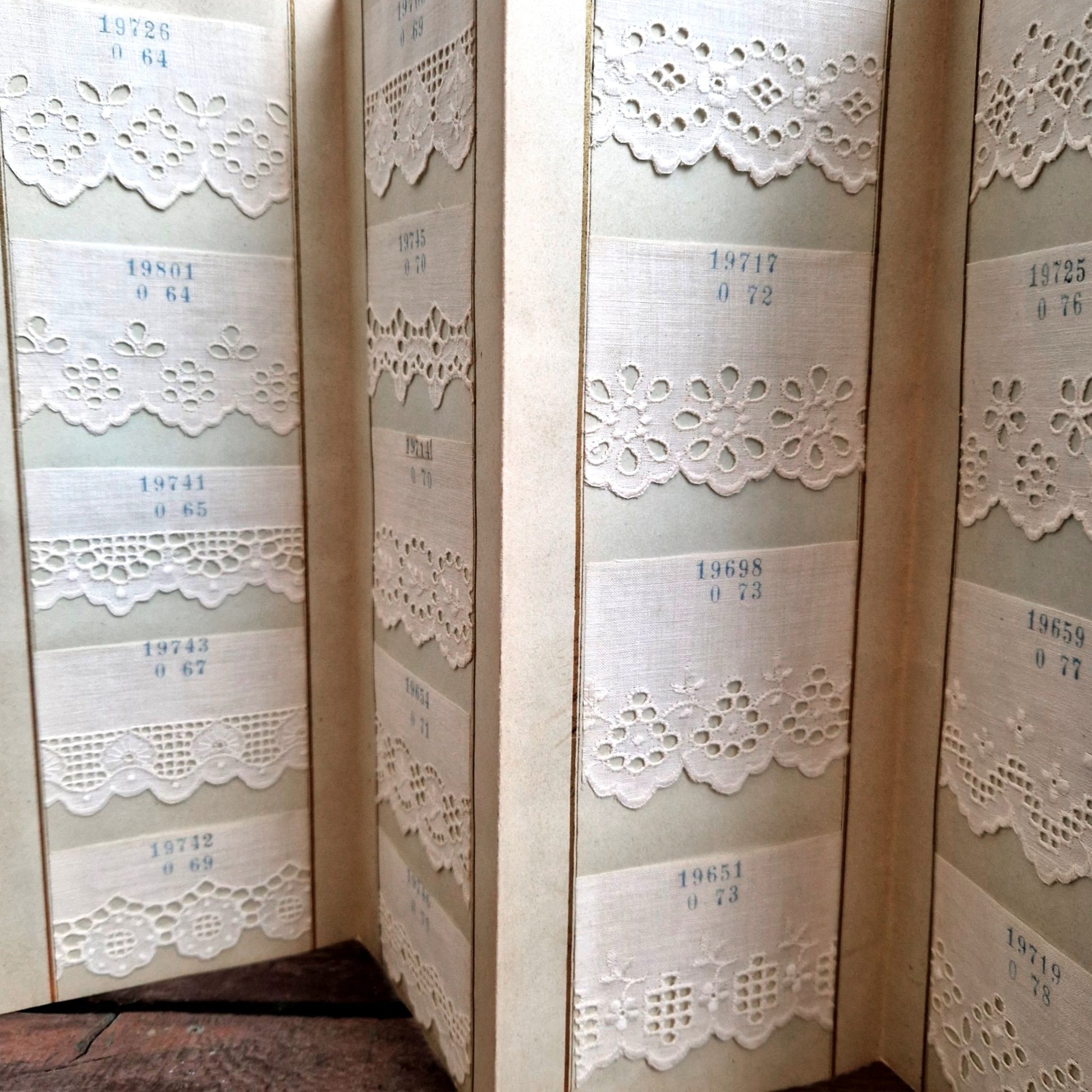 antique lace textile sample catalog