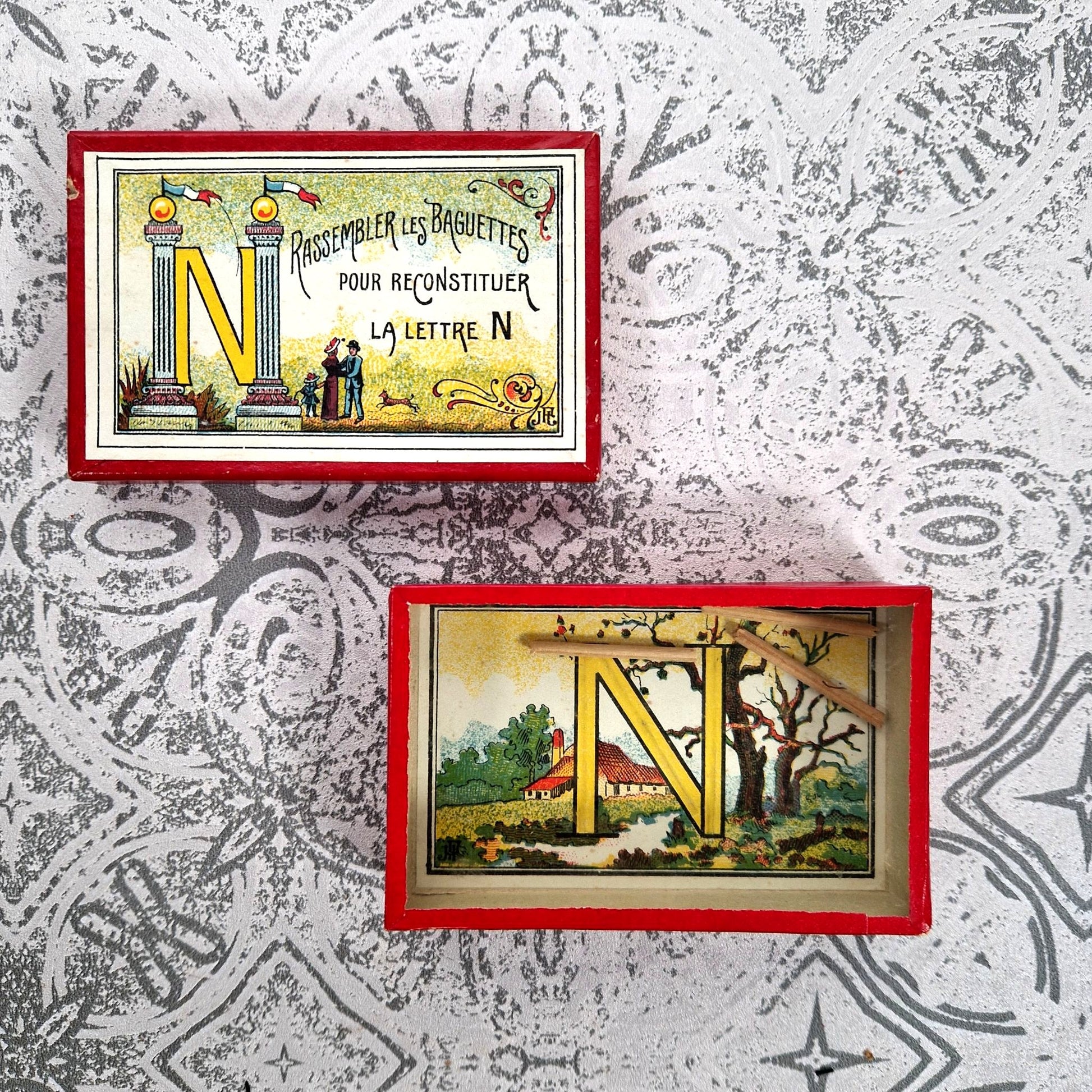 antique letter n puzzle game