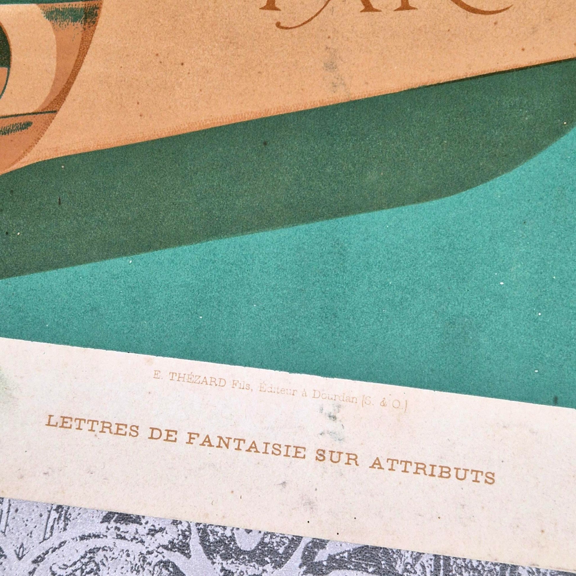 antique lettering chart scroll design