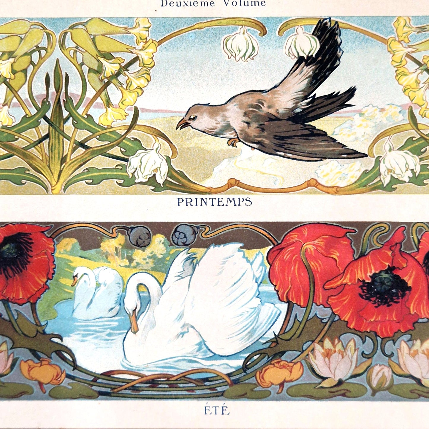 antique lithograph bek gran decorative 1900