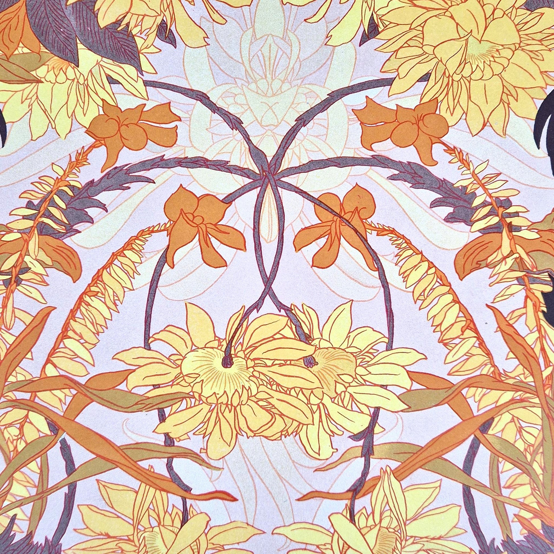 antique lithograph rooster georges de feure